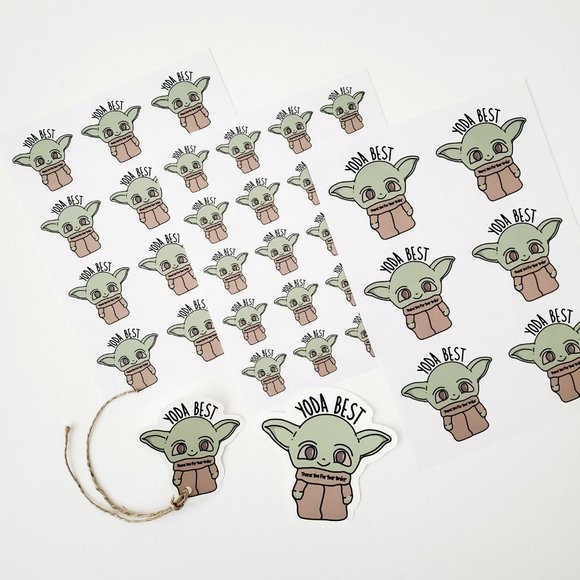 LB062 STICKERS Custom Poshmark Stickers Baby Yoda Grogu Thank You Ship Supplies - Picture 8 of 8